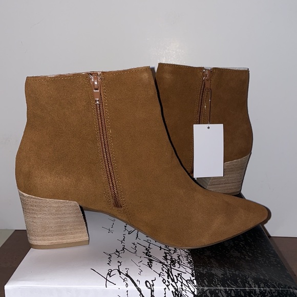New Kensie Womens Lyden Leather Suede Ankle Boots - Picture 4 of 7